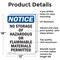 Signmission No Storage Of Hazardous Or Flammable OSHA Notice Sign, Aluminum, 12in W x 18in L, 2PK OS-2PACK-NS-A-1218-V-14862 - alternate 5